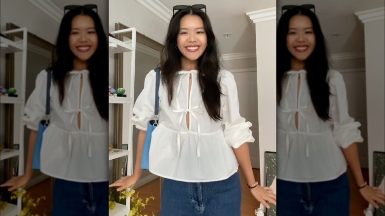 Sylvie Mus styling a Copenhagen top