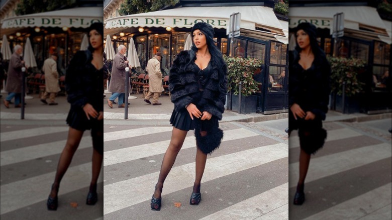 A woman wearing all black