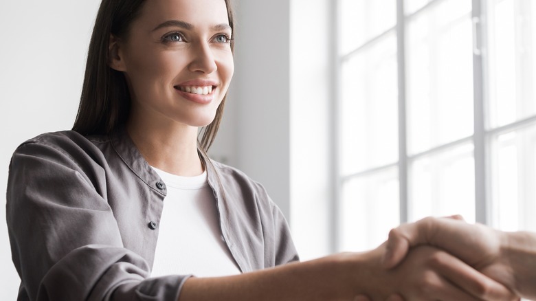 woman at a job interview