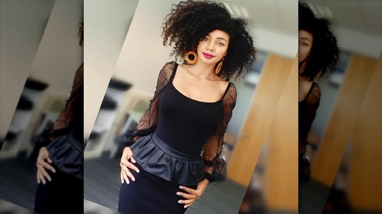 Peplum skirt black top