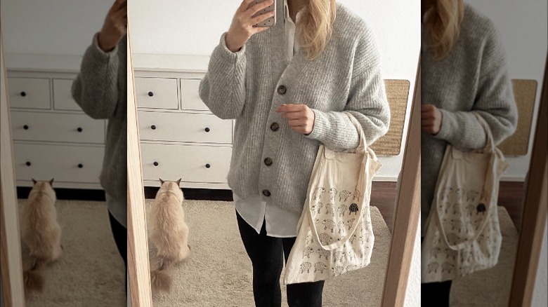 Girl with top cardigan on