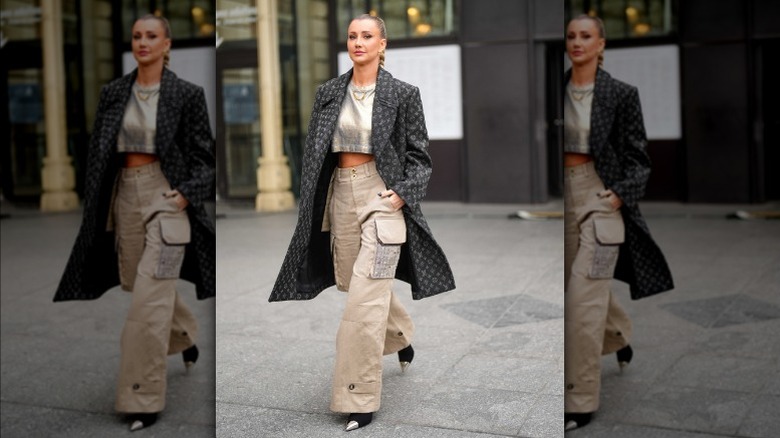 Woman wearing cargo pants