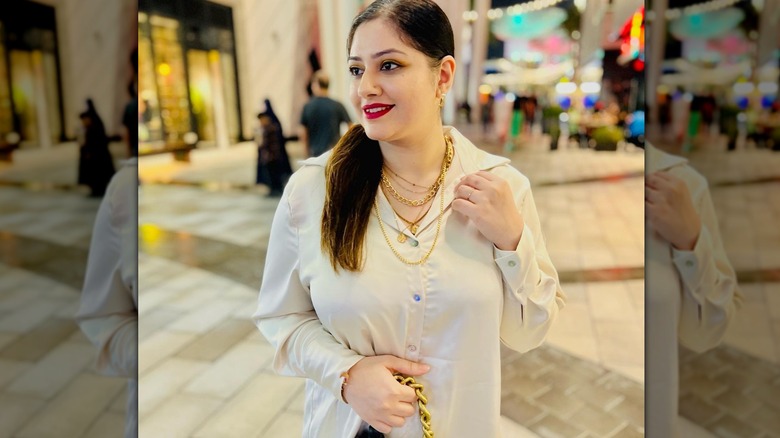 woman with necklaces