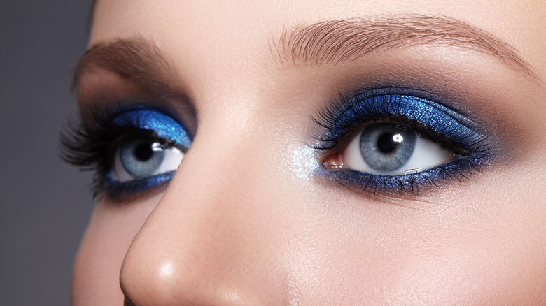 Blue eyes and blue eyeshadow