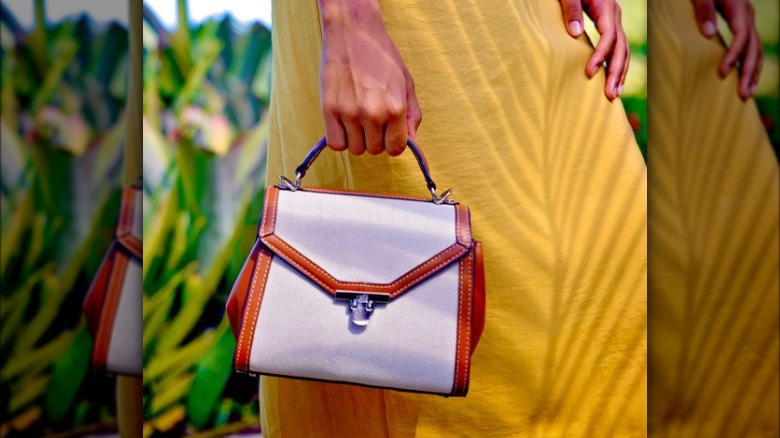 Cream top-handle bag 