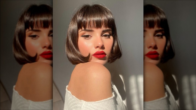 bubble bob with bangs