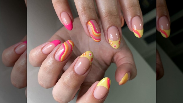 Summery French nails