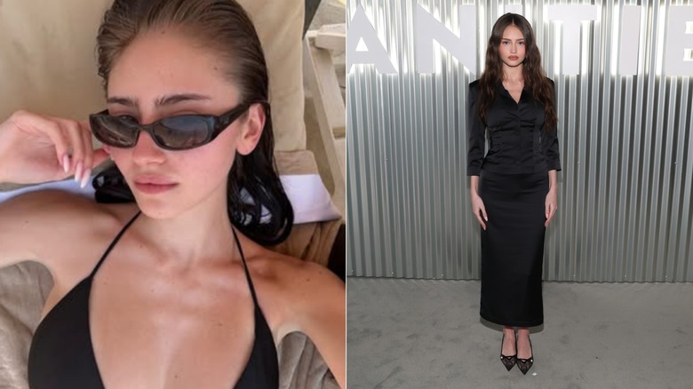 Leni Klum lounges in sunglasses / Leni Klum attends a Vanity Fair event on March 11, 2026 in Los Angeles