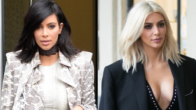 Kim Kardashian with a lob haircut