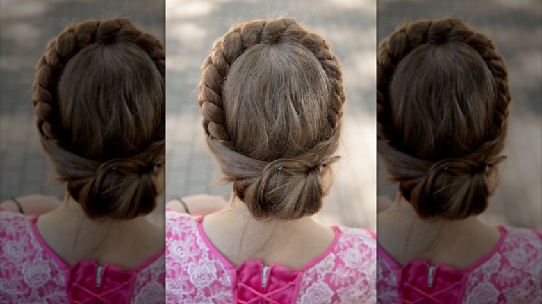 woman with crown braid