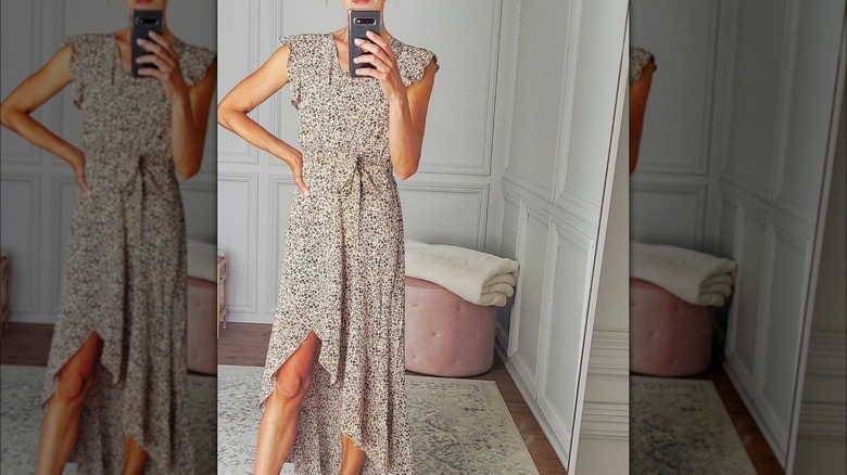 Floral high low dress