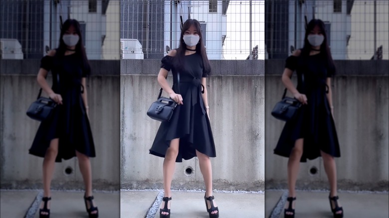 Black high low dress