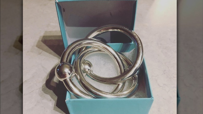 Vintage Tiffany & Co. silver baby rattle