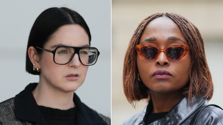 Two women show off blunt bobs