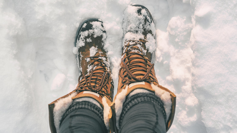 Boots in snow