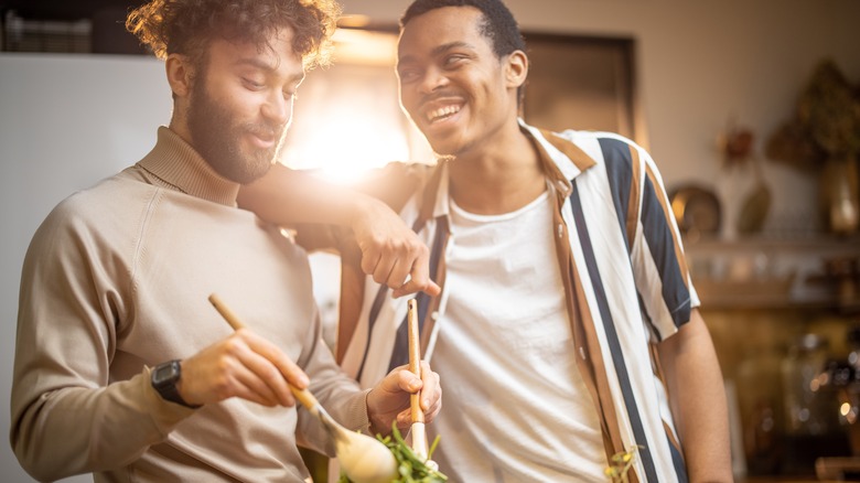Couple gets to know each other while cooking