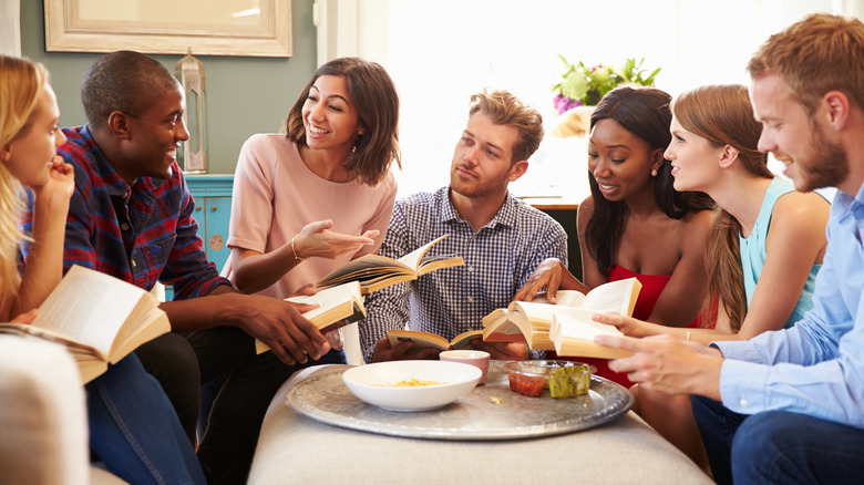  group of friends in a book club