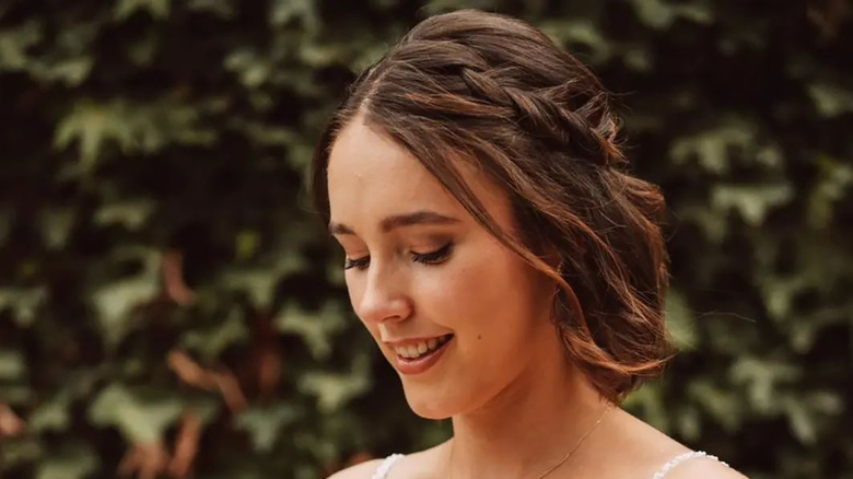 Woman with her hair braided