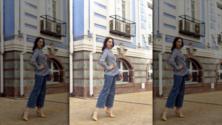 woman with blazer and jeans