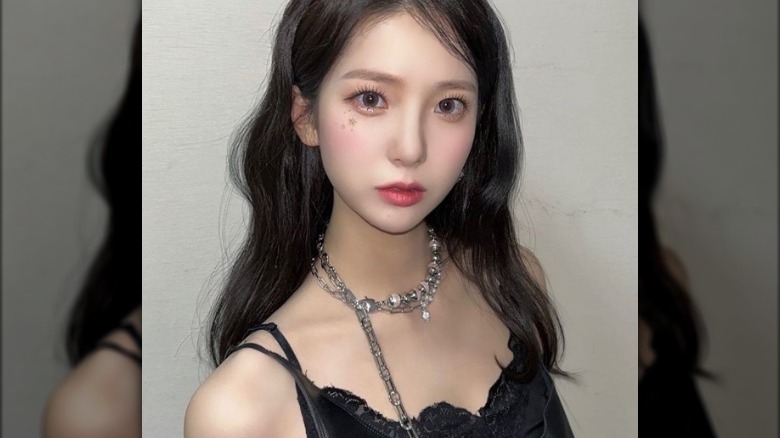 Korean woman with glitter eyes