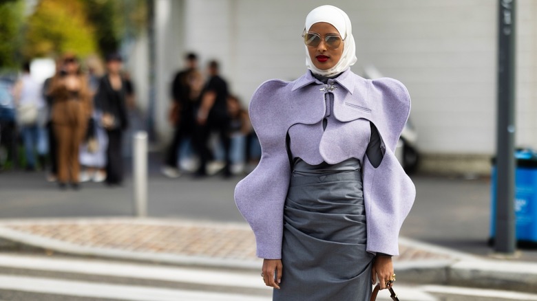 woman wearing bold lady jacket