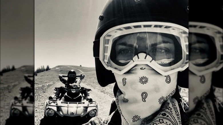 Monica Raymund and Tari Segal on the road biking together