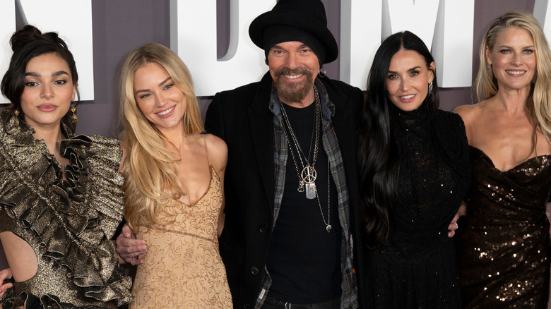 Paulina Chavez, Michelle Randolph, Billy Bob Thornton, Demi Moore and Ali Larter at the premiere for Landman at the Paramount Theatre
