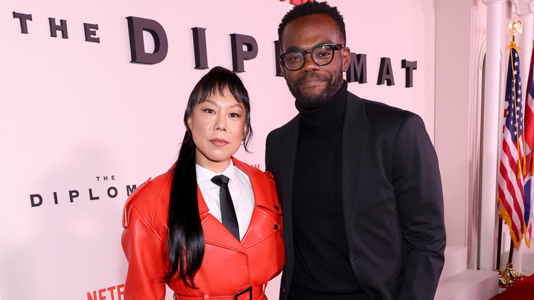 Ali Ahn and William Jackson Harper at The Diplomat screening
