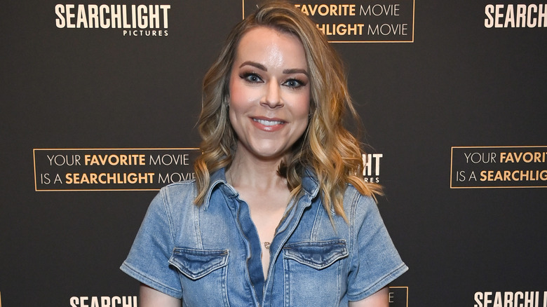 Tina Majorino in a denim jumpsuit