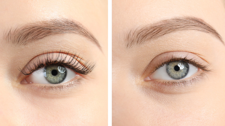 Before and after mascara