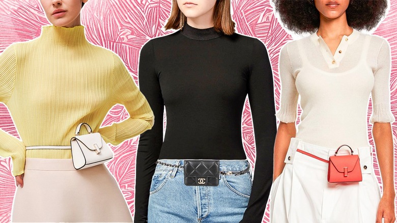 Women wearing mini belt bags