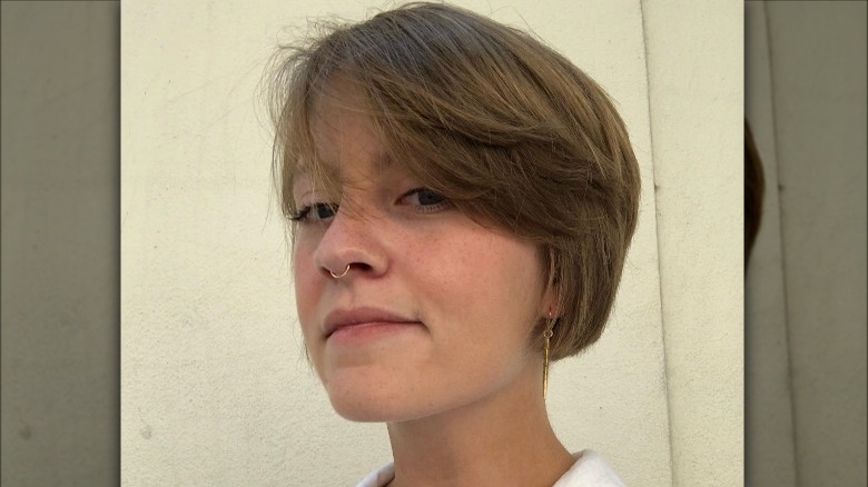 A woman with short hair