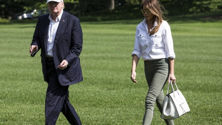 Melania Trump carries a Celine Phantom handbag