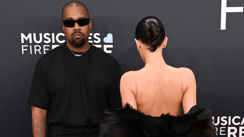 Bianca Censori and Kanye West at the 2025 Grammys