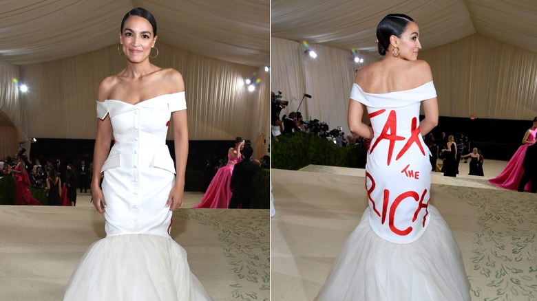 Alexandria Ocasio-Cortez at the 2021 Met Gala