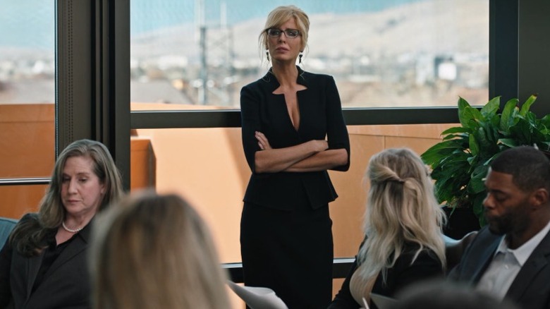 Beth Dutton in a meeting on Yellowstone