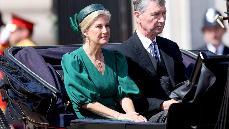Sophie, Duchess of Edinburgh, wearing a boring green dress at the 2025 Trooping the Colour