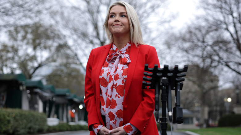 Karoline Leavitt in a red blazer