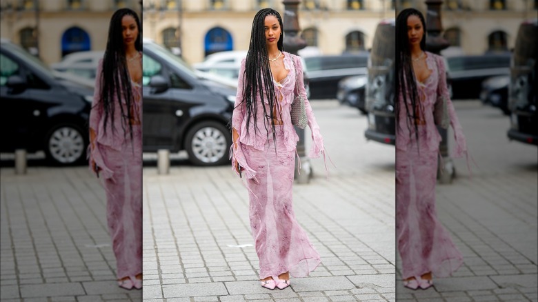 Woman wearing naked separates