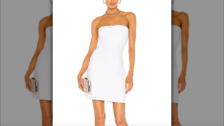White strapless dress