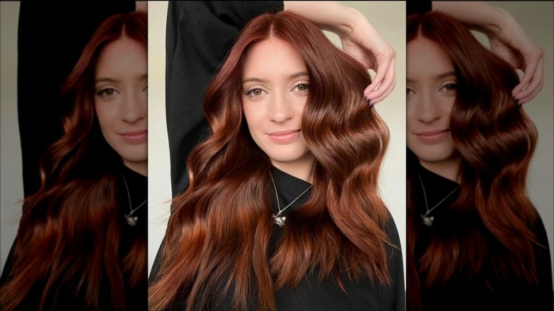 Wavy auburn hair
