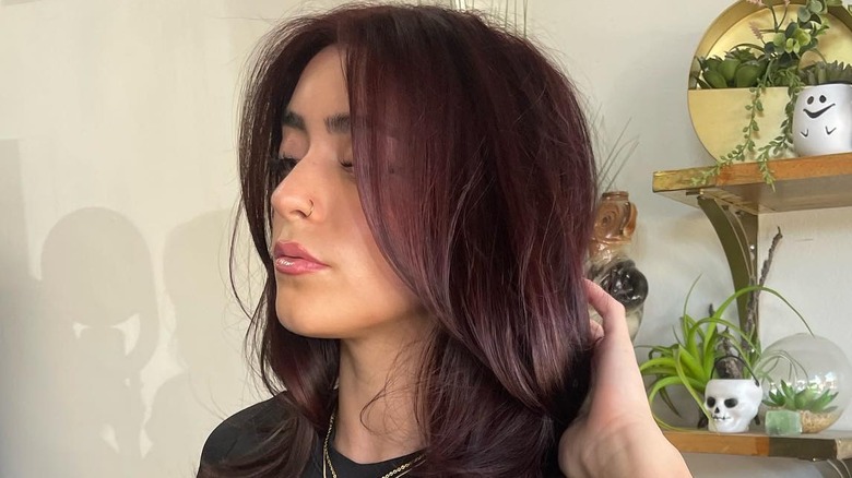 Muted cherry cola hair