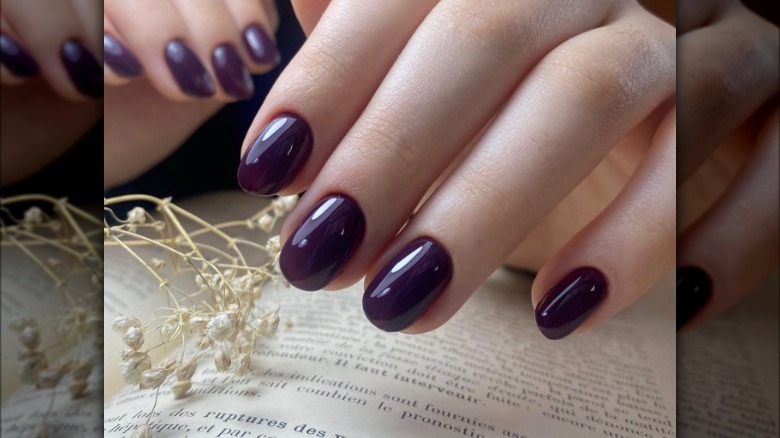 Deep purple nail polish