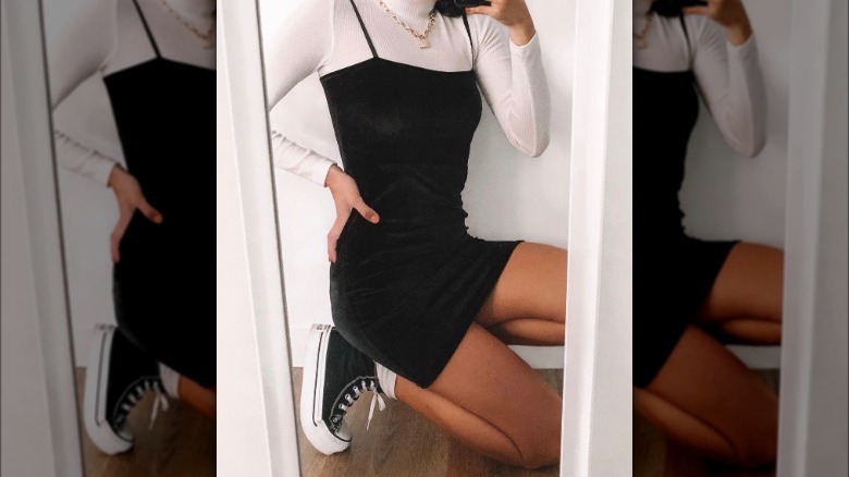 Woman with neutral color nails