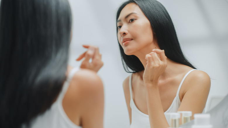 woman injected with botox