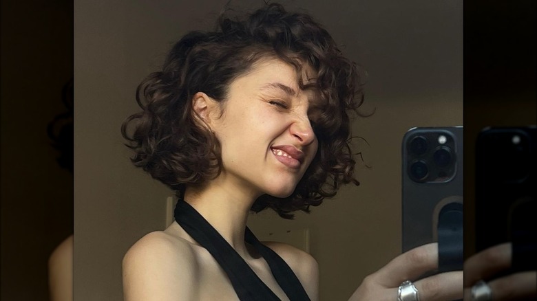 bob haircut on curly hair