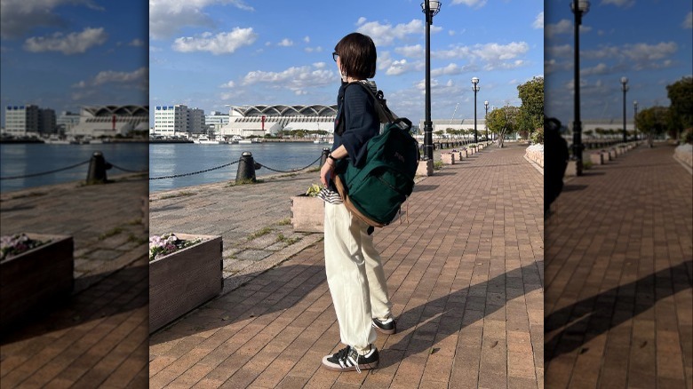 Sambas and joggers outfit