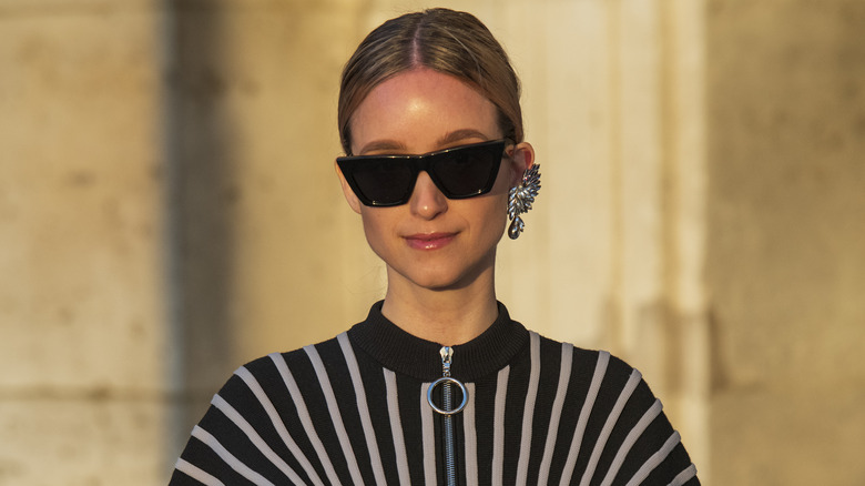 carved feathery earring 