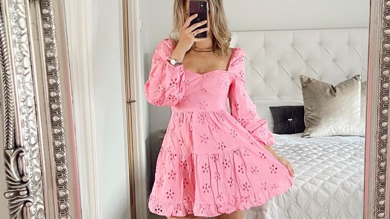 Long sleeves skater dress