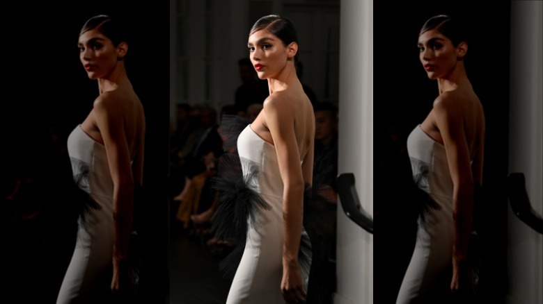 model walking Christian Siriano show